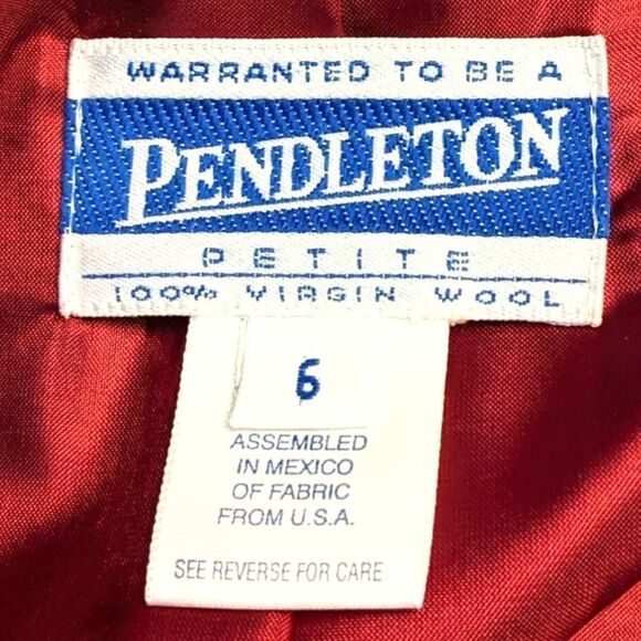 Pendleton Red Blazer Vintage Women's Size 6 Petite‎ 100% Virgin Wool Career Work - Picture 10 of 14